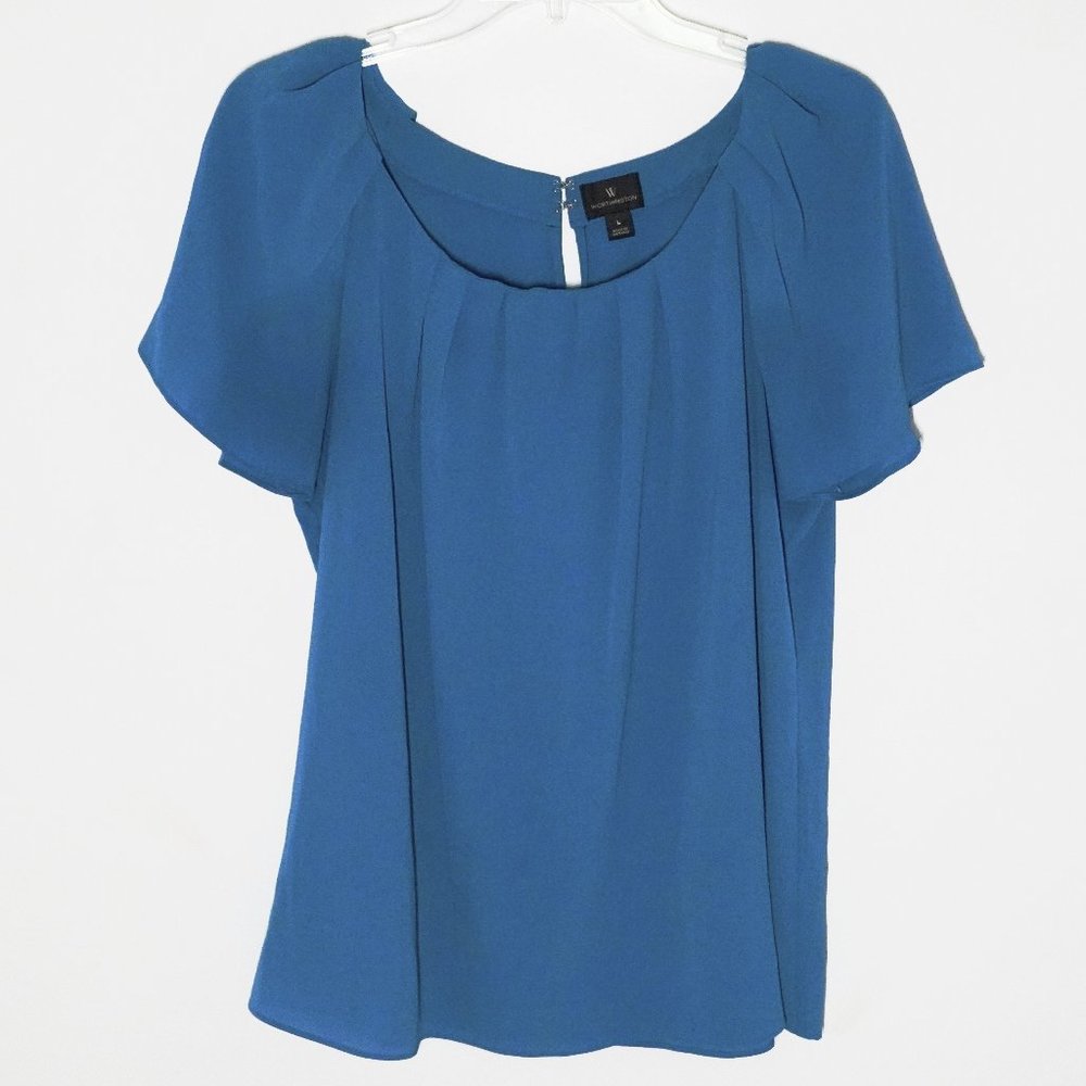 Worthington Ruched Relaxed Elegant Business Blouse